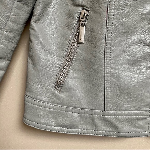 J2 faux leather light gray moto jacket - Picture 3 of 11